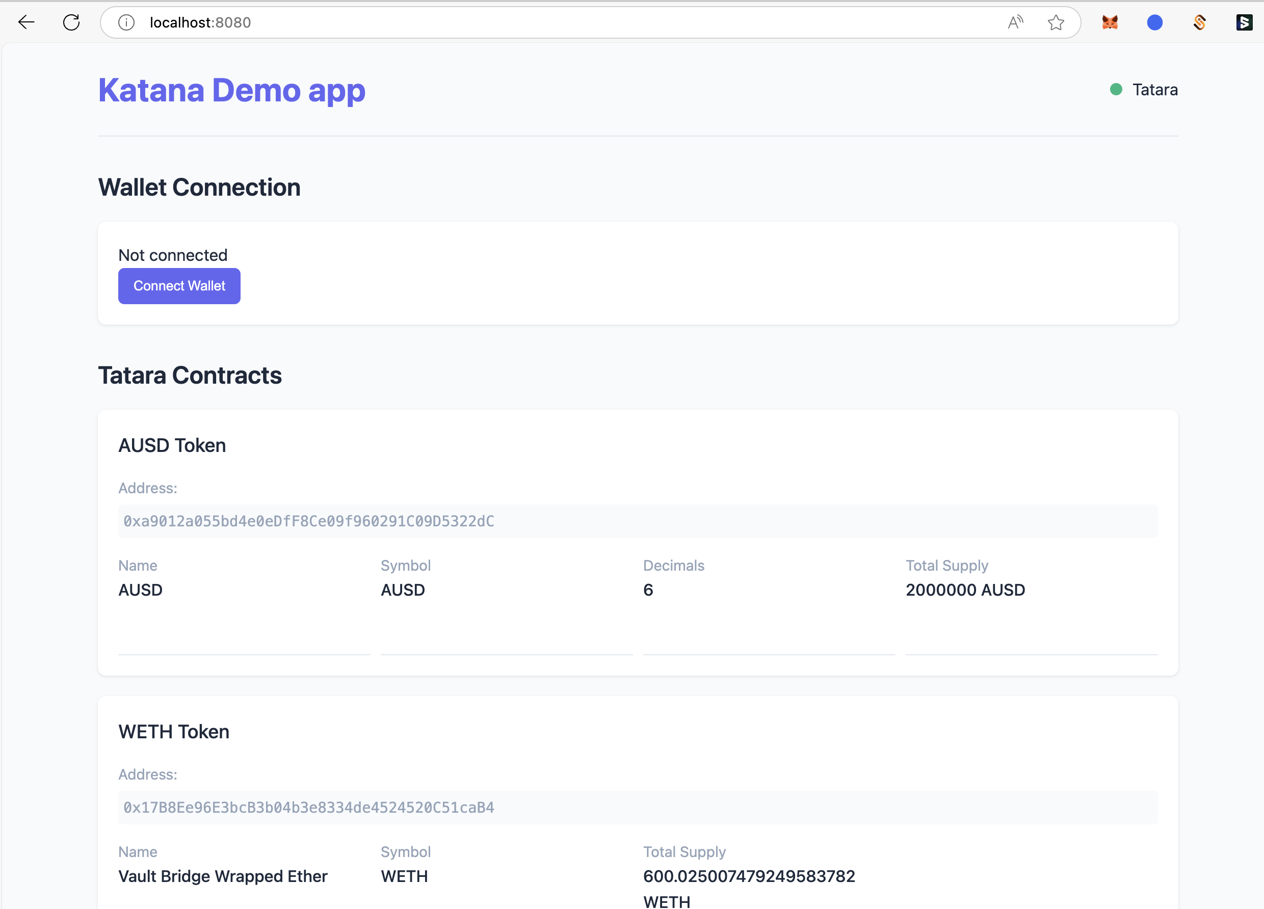 Demo app running
