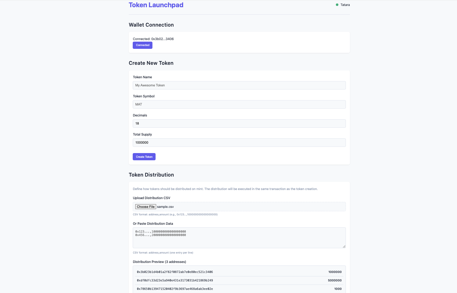Working app UI