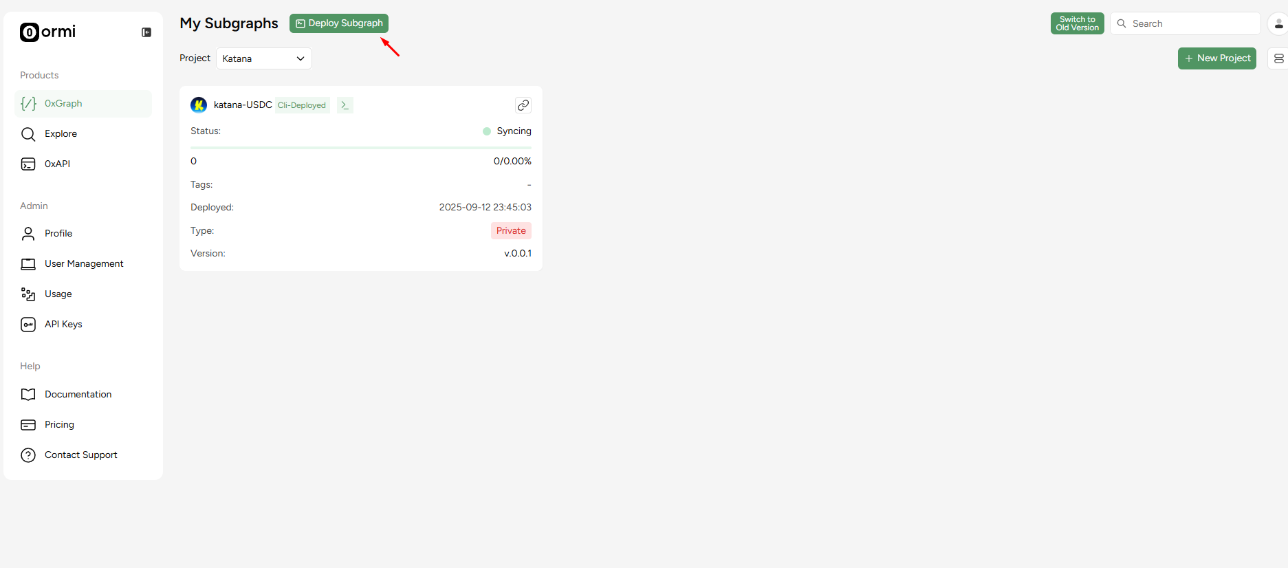 Deploy subgraph via deployment ID